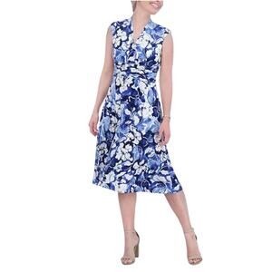 Jessica Howard Tonal Floral Jersey Surplice Dress Size 22W